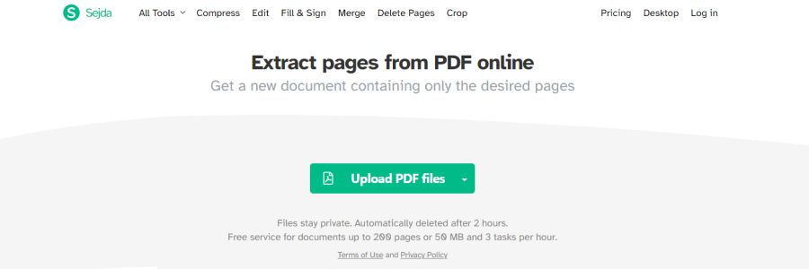 Sejda PDF - Pdf Splitter Tool