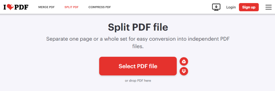 iLovePDF - Pdf Splitter Tool