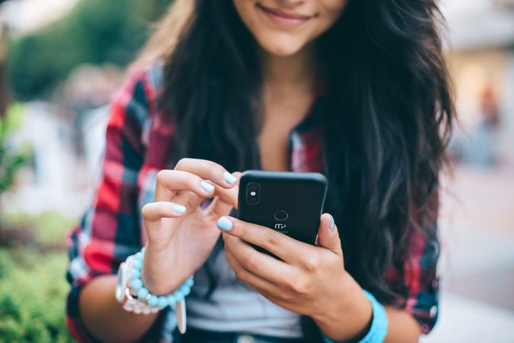 Girl with mobile phone