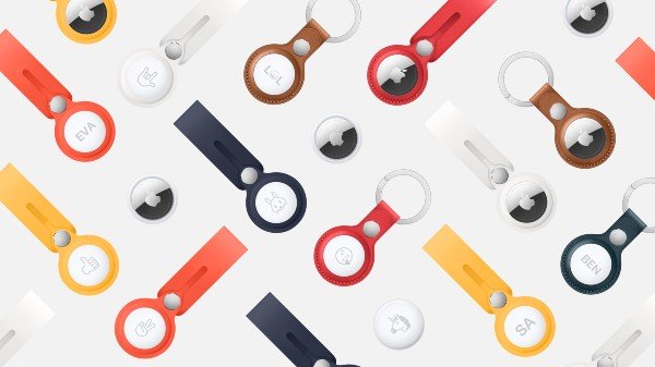 multiple colorful apple airtags