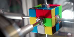 Just a Blink and you will see the Rubik's Cube is solved by this machine