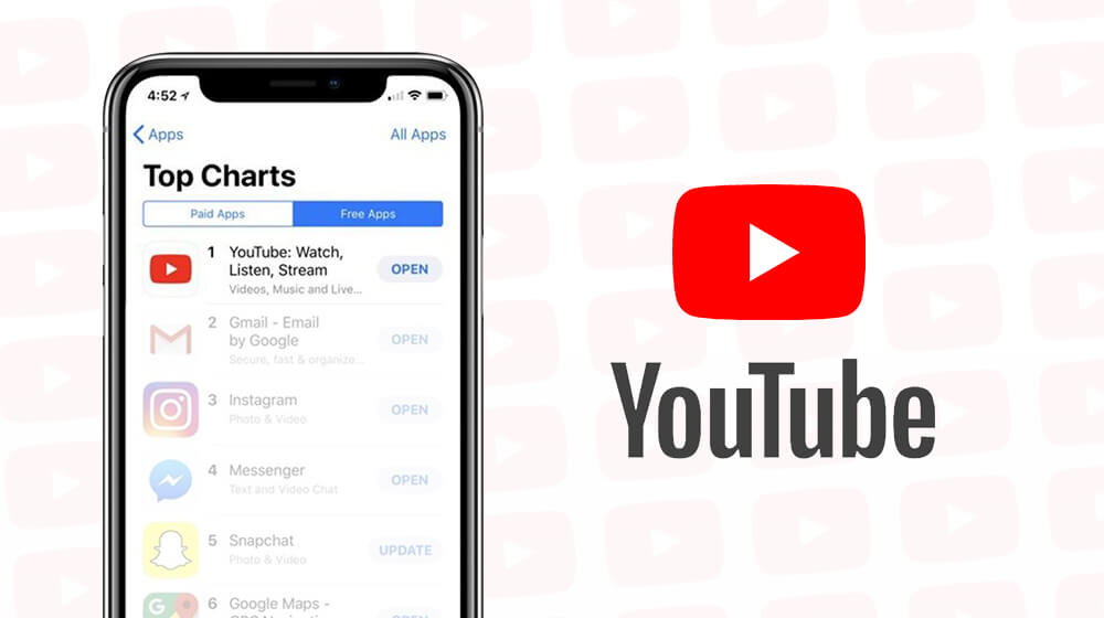 Youtube achieve milestone by making its place on the top of the list of grossing iphone app