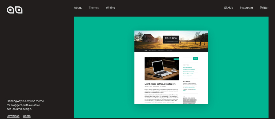 Hemingway - WordPress Blog Theme