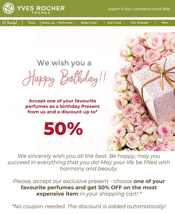 Birthday email