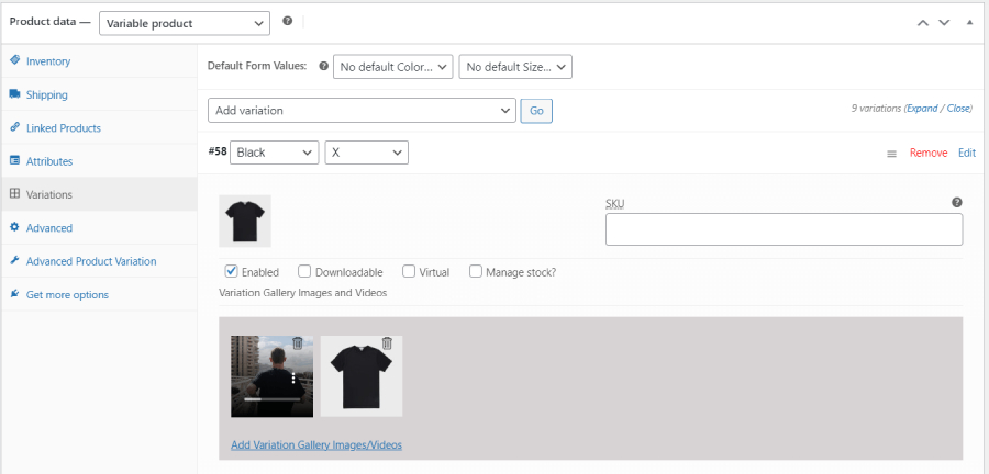 Add Variation Videos Images - WooCommerce Variation Swatches