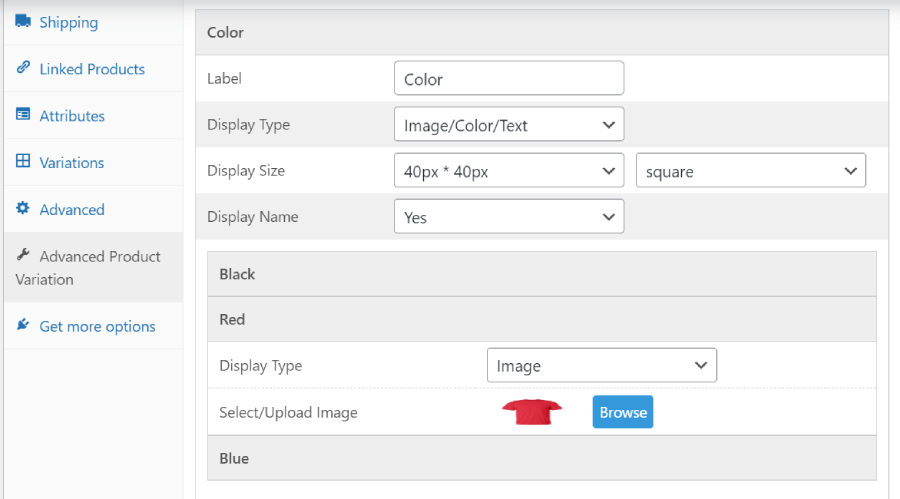 Configure Variation Swatches - WooCommerce Variation Swatches