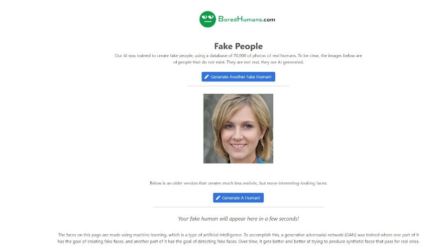Bored Humans AI Face Generator - WeeTech Solution Pvt Ltd BoredHumans AI face generator