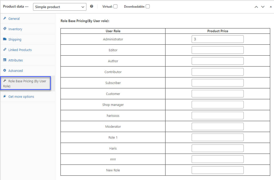 Enable Role-Based Pricing