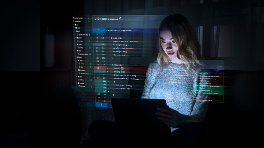 programming-background-with-girl-working-with-codes-laptop