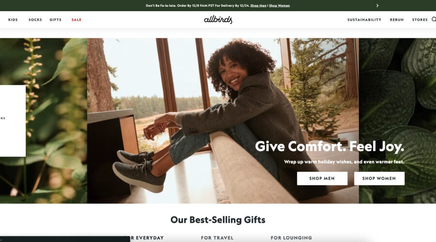 Allbirds (Footwear) - shopify examples