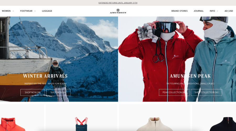 Amundsen Sports (Winter Sports) - woocommerce examples