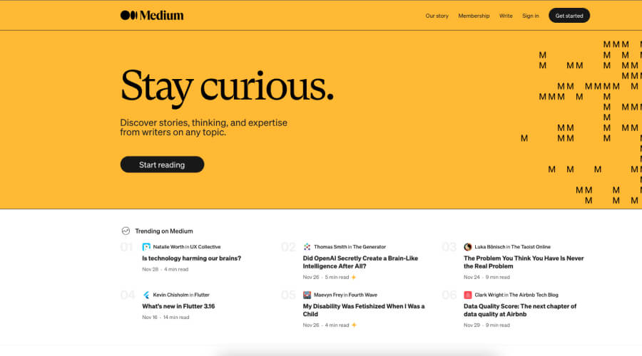 Medium - wordpress alternatives