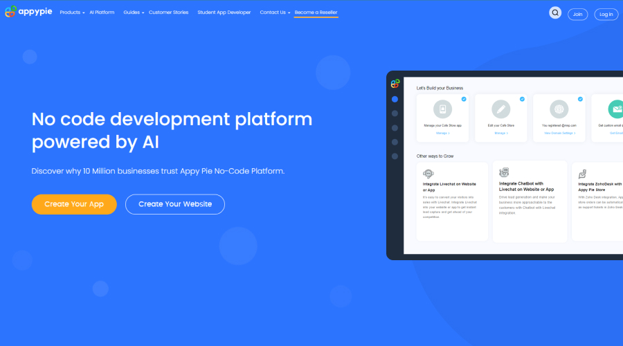 Appy Pie - no code app development platform