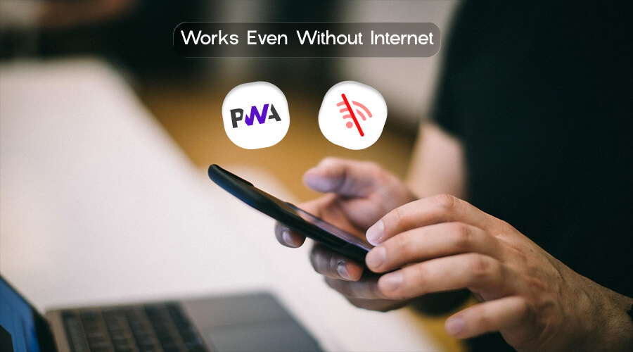 PWA app working offline after losing internet