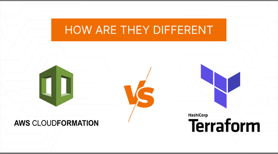 "How are they different" banner above the AWS CloudFormation and Terraform logos.