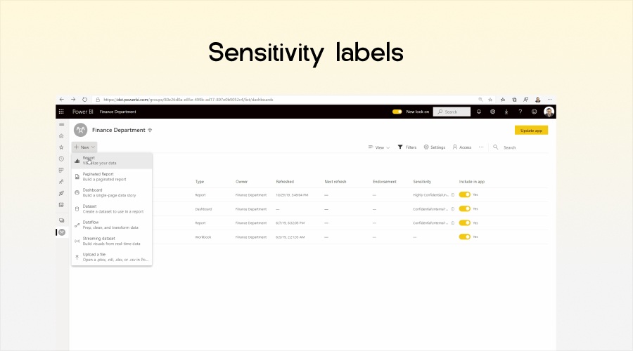 Sensitivity labels
