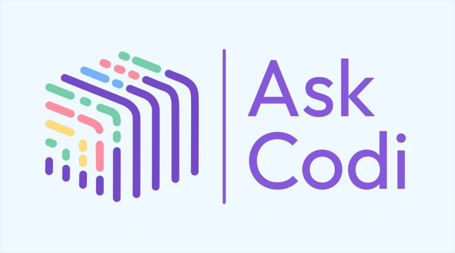 AskCodi - WeeTech Solution Pvt Ltd AskCodi logo showing a colorful, dotted geometric cube icon beside a vertical divider and the text "Ask Codi".