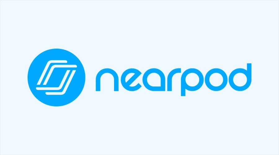 Nearpod - WeeTech Solution Pvt Ltd The "nearpod" logo in bright blue text next to a circular blue icon containing a stylized geometric shape.