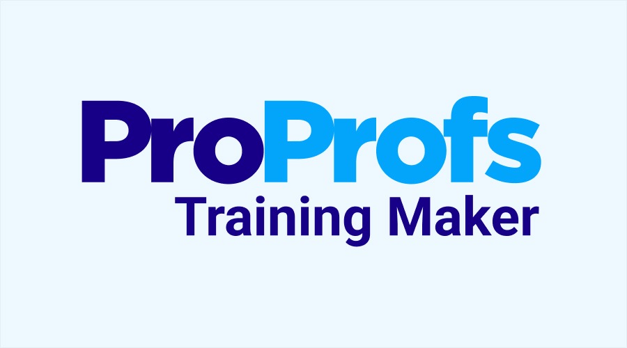 ProProfs Training Maker - WeeTech Solution Pvt Ltd The logo featuring the text "ProProfs" in two shades of blue, with "Training Maker" written in dark purple underneath.