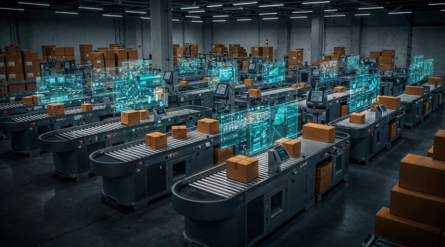 A 30-day supply chain hardening plan - WeeTech Solution Pvt Ltd A user working on a laptop behind a giant glowing blue cybersecurity shield detailed with biometrics, padlocks, and binary data.
